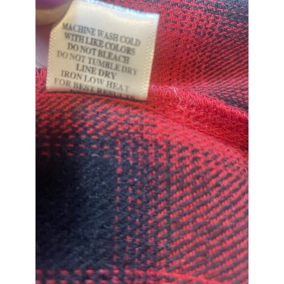 Altar’d State Shacket Womens Small Plaid Hoody Flannel Red Black Tailgate - Picture 15 of 15